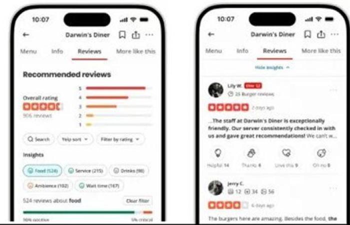 رياضة : Yelp يضيف نتائج مدعومة بالذكاء الاصطناعي إلى صفحات الأعمال