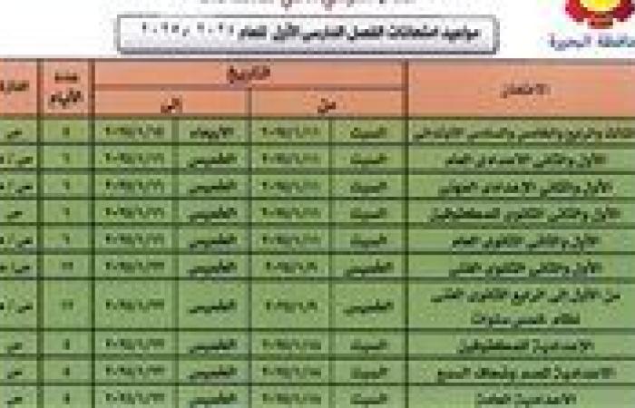 أخبار العالم : محافظ البحيرة تعتمد مواعيد امتحانات الفصل الدراسي الأول لجميع المراحل التعليمية